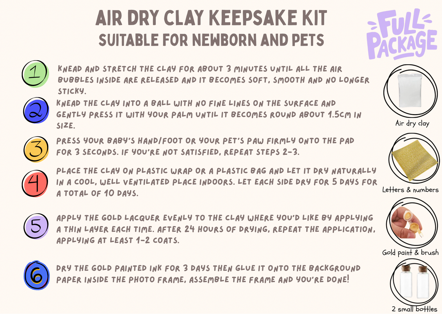 Air Dry Clay Keepsake Kit - newborn and pets